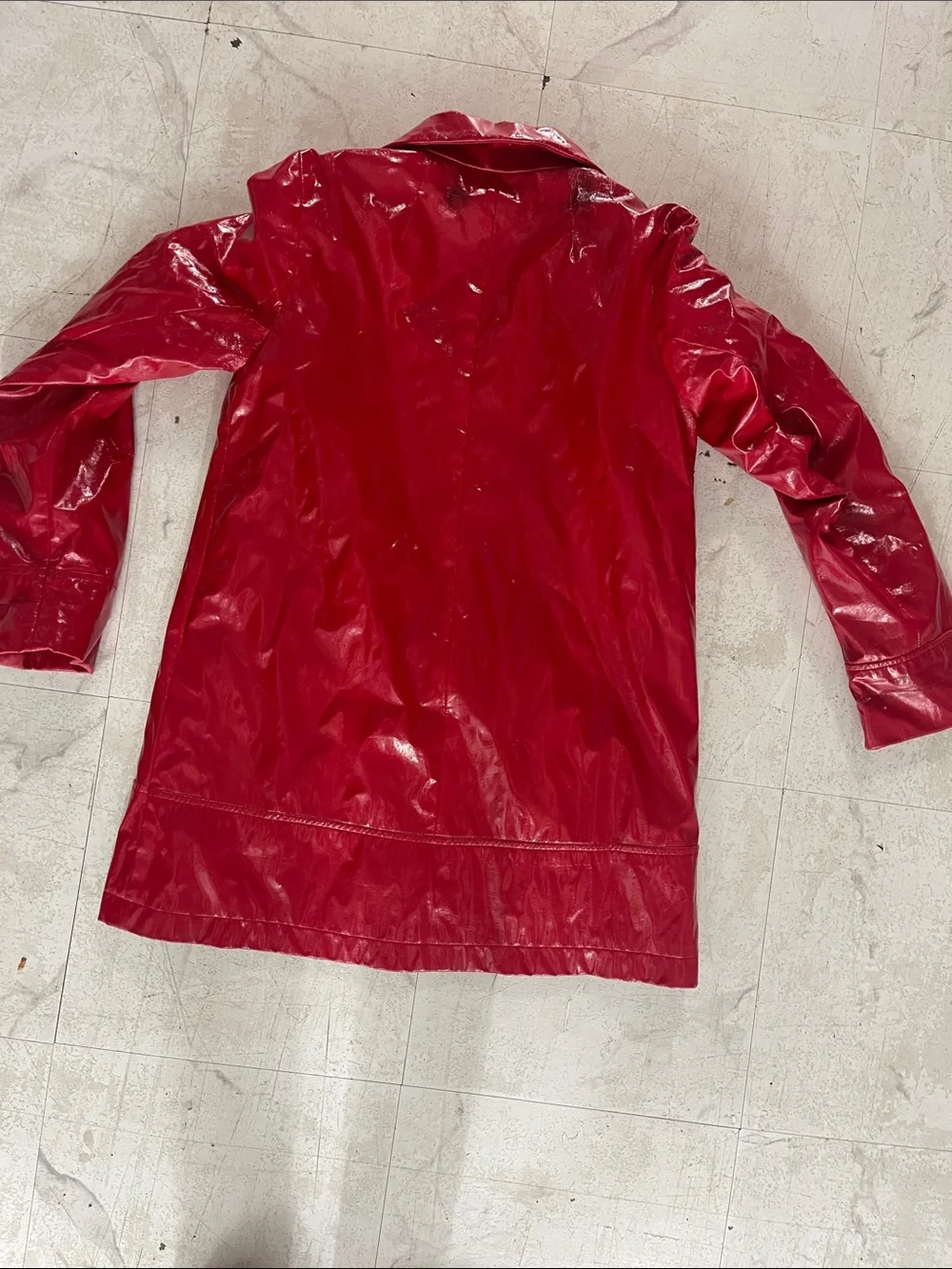 Alessandro Dell'Acqua Red Patent Trench Coat